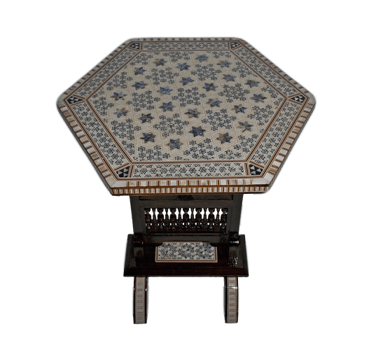 Octagonal Mother of Pearl Moroccan coffee Side Folding table Small